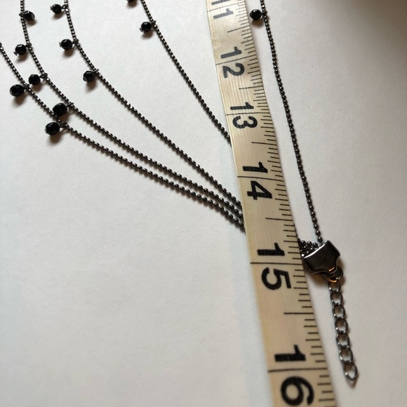Stacked black beaded necklace - Picture 2 of 2